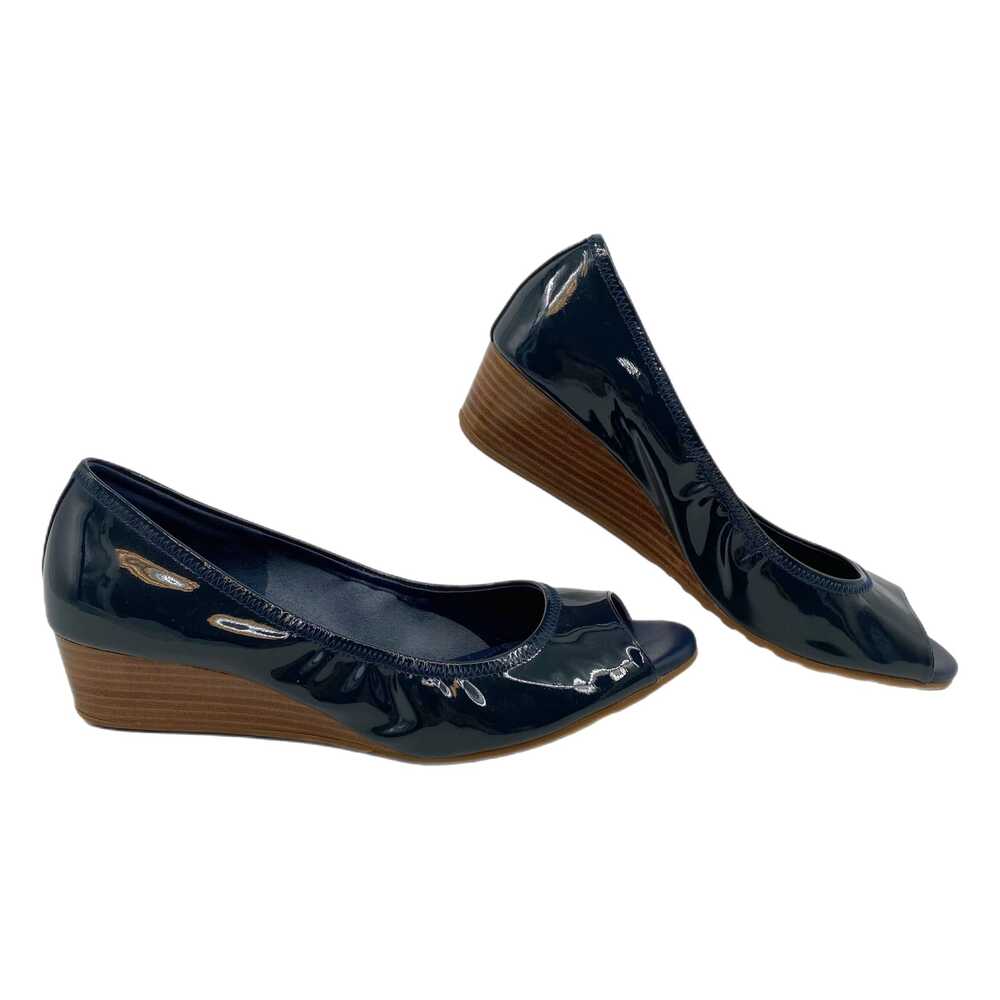 Cole Haan Blue Wedges Navy Blue Peep Toe | Womens 9